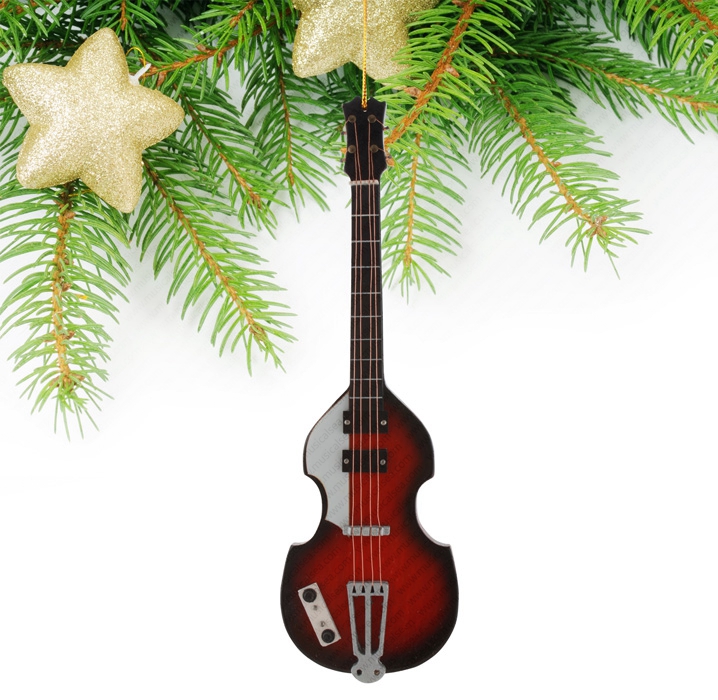Miniature red guitar christmas tree 